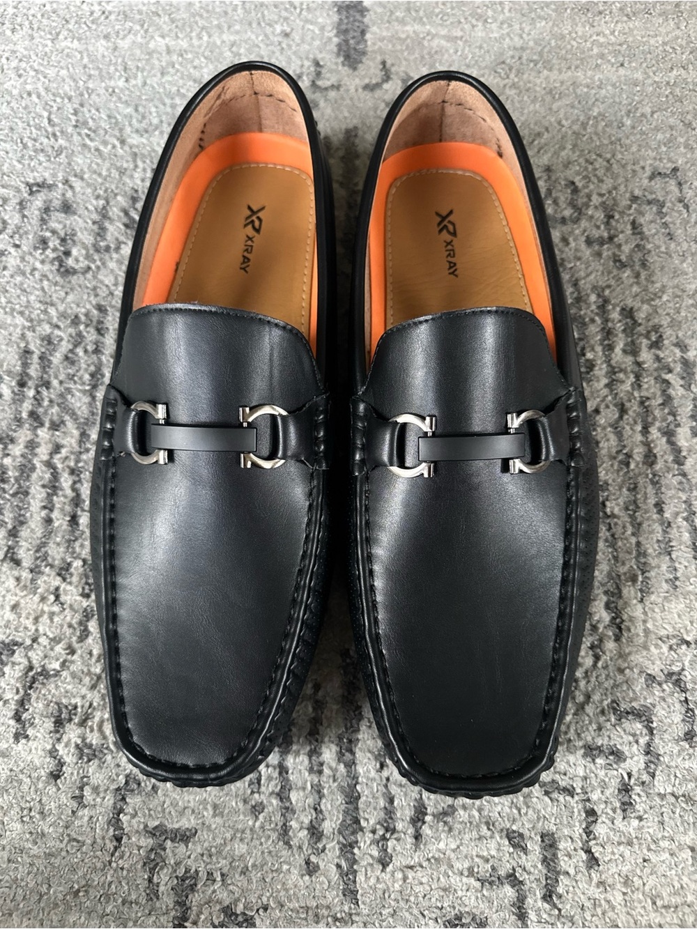 Xray Men's Black Leather Slip-On Bit Loafers